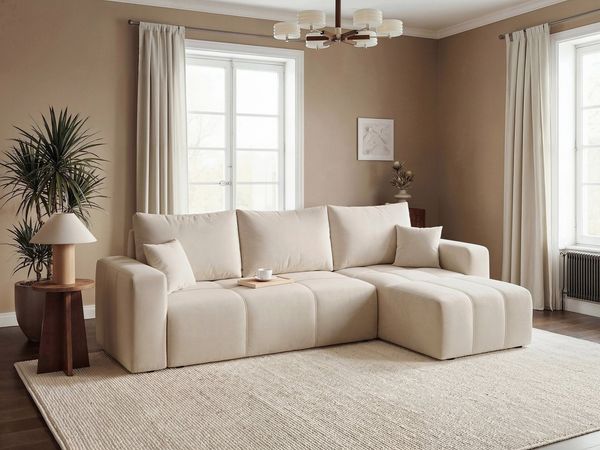 Labett Ecksofa mit Schlaffunktion & Bettkasten PIANO L-Form