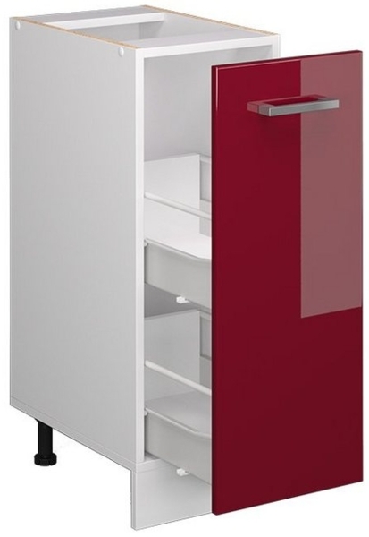 Apothekerschrank R-Line Rot Hochglanz 30 cm ohne Arbeitsplatte Vicco Bild 3