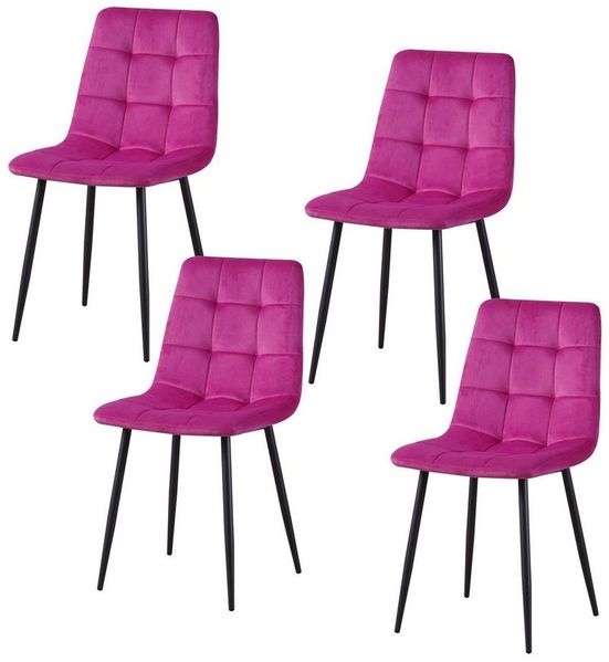 HTI-Living Polsterstuhl Esszimmerstuhl 4er Set Pink Mesa (Set, 4 St), Polsterstuhl Samt