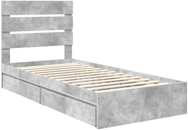 vidaXL Aufbewahrungsbett Beton Grau 100x200 cm Holzwerkstoff 3411920 Bild 3