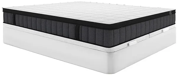 Vente-unique - TOLCA Mattress and bed base set StoffHolz, Platte Weiß - B 180 cm x H 25 cm30 cm x L 200 cm