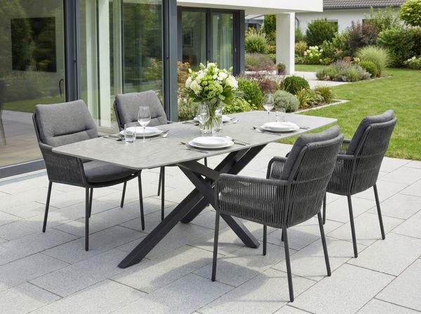 LC Garden 'Como' Gartentisch, Sintered Stone Anthrazit, 75 x 90 x 180 cm