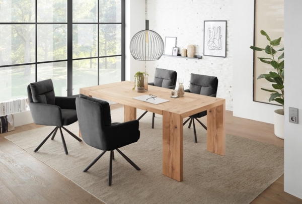 Armlehnstuhl >Sofia< (2er Set) in grau, Cordbezug - 60x93x67cm (BxHxT) Bild 2