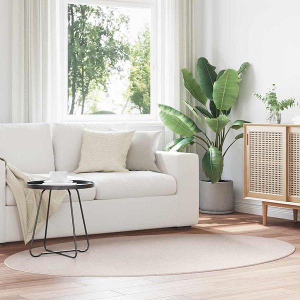 vidaXL Bereichsteppiche Oval HUARTE Sand 140 x 200 cm 100 %Polyester 4103631