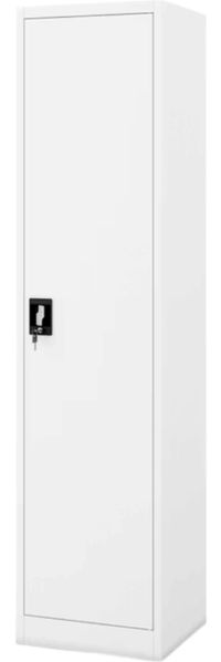Aktenschrank abschließbar ALEX - 5 Ebenen verstellbar, Flügeltüren | Metallschrank Werkstatt Mehrzweckschrank Büroschrank aus Stahl Werkzeugschrank, 185x45x40cm Weiß