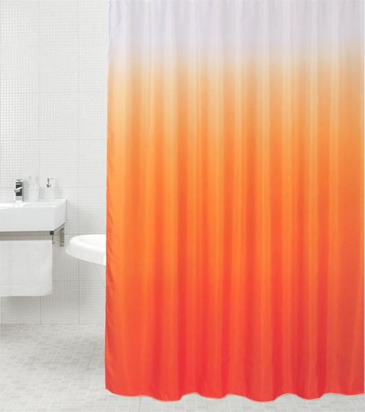 Sanilo Duschvorhang Magic Orange 180 x 200 cm, 100% wasserdicht, Anti-Schimmel-Effekt, hochwertige Qualität