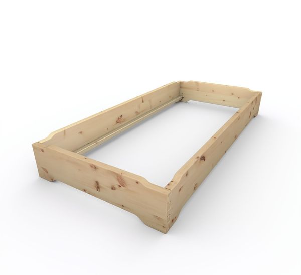 Stapelbett Holzbett (Zirbe) "Gäste-Edi" 90 x 200 cm 27 cm Zirbenbett Gästebett