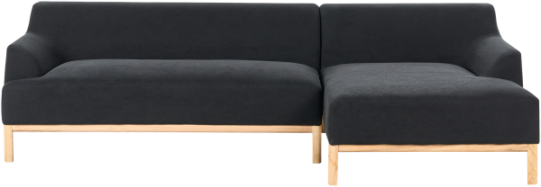 Linksseitiges Ecksofa SOSJO Schwarz Stoff