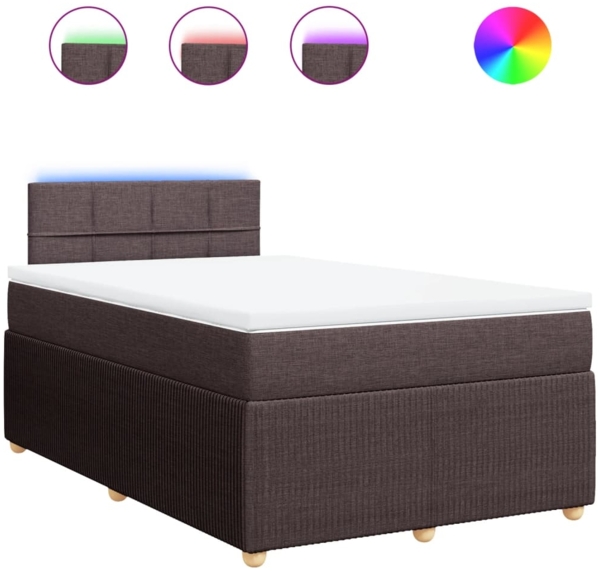 vidaXL Boxspringbett mit Matratze Dunkelbraun 120x190 cm Stoff 3289698