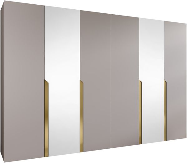 Kleiderschrank Veluna II 300 (Farbe: Cashmere / Cashmere + Gold)