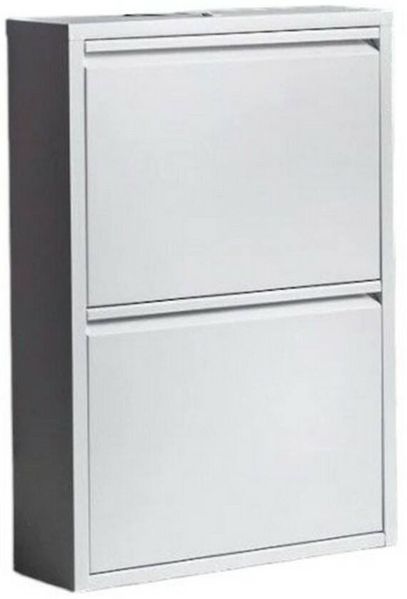 Dmora Schuhschrank Igina, Schuhregal aus Metall, Mehrzweck-Eingangsgarderobe, Möbel für Schuhe, 50x15h71 cm, Weiß