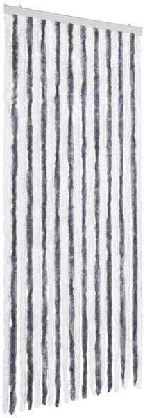 vidaXL Insektenschutz-Vorhang Grau und Weiß 90x200 cm Chenille 315124