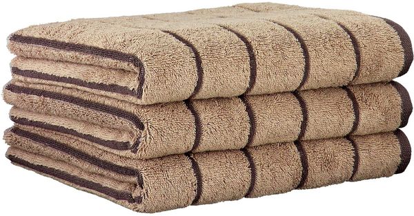 CAWÖ Handtuch, 3er Pack - C Balance, 50x100 cm, Walkfrottier, Baumwolle, Streifen Sand