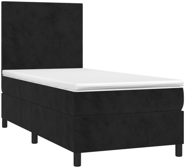 vidaXL Boxspringbett mit Matratze Schwarz 90x190 cm Samt 3142877 Bild 3