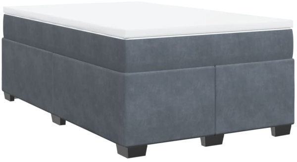 vidaXL Boxspringbett mit Matratze Dunkelgrau 120x190 cm Samt 3285270