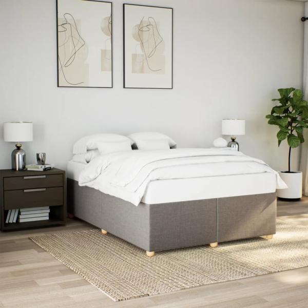 vidaXL Bettgestell ohne Matratze Taupe 140x200 cm Stoff 3284740