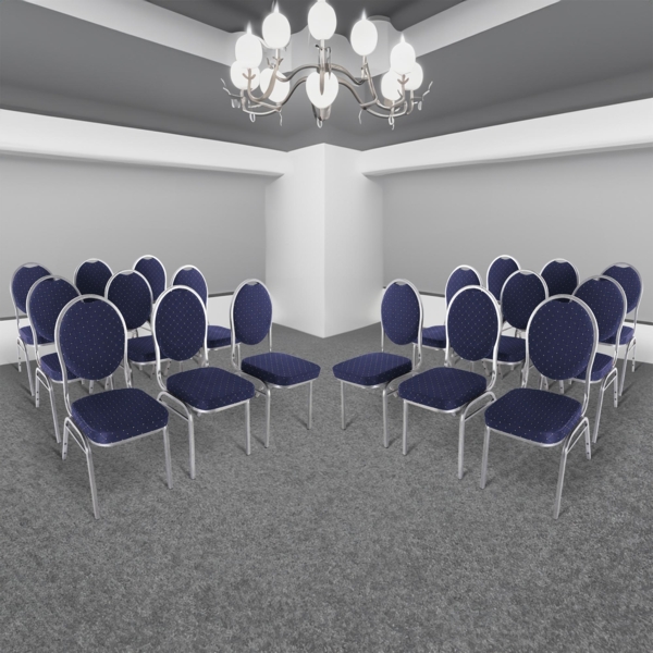 Raburg Stapelstuhl Bankettstuhl, stapelbar, für Konferenz, Seminar & Wartezimmer, David (Set), extra stabile, gepolsterte Metallstühle, belastbar bis 150 kg