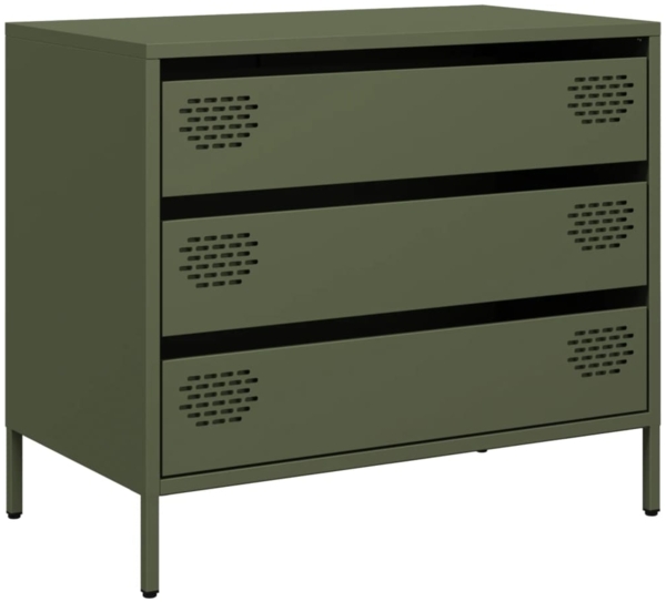 vidaXL Sideboard Olivgrün 68x39x58,5 cm Kaltgewalzter Stahl 851296
