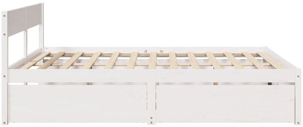 vidaXL Massivholzbett ohne Matratze Weiß 200x200 cm Kiefernholz 3282337 Bild 5