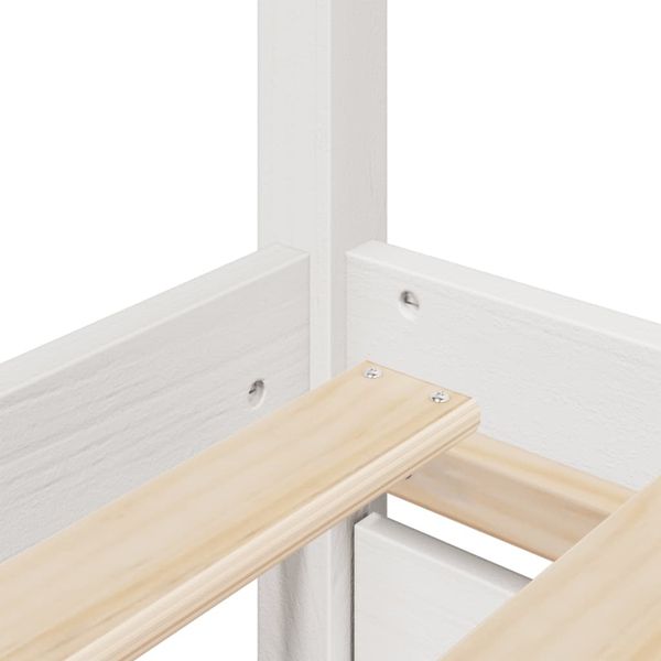 vidaXL Massivholzbett ohne Matratze Weiß 200x200 cm Kiefernholz 3282337 Bild 8