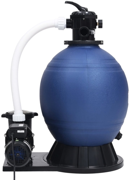 vidaXL Sandfilter mit 7-Wege-Ventil und 1000 W Pumpe Blau Schwarz 313991