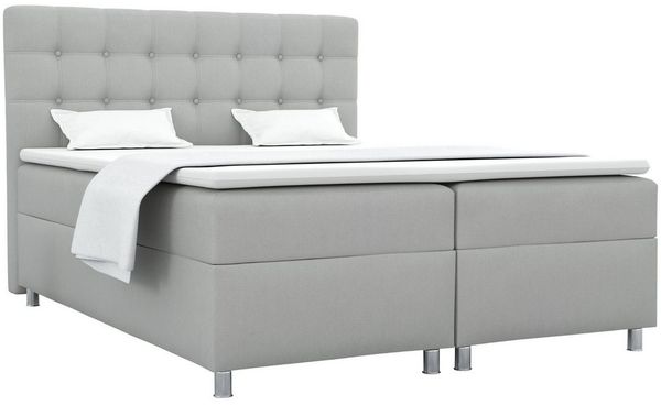 Deine Möbel 24 Boxspringbett BRILL Komplettbett inkl. Bonellfederkernmatratzen H3 (in Stoff / Velour Creme Beige Grau Hellgrau Dunkelgrau Anthrazit Schwarz, Polsterbett Matratzen H3 H4 zur Auswahl), inkl. Topper und Bettkästen, 120x200 140x200 160x200 ...
