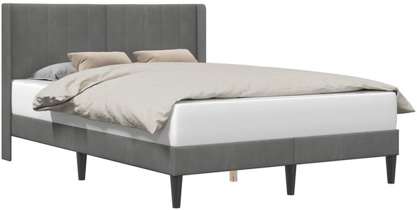 vidaXL Bettrahmen mit Kopfteil Dunkelgrau 160 x 200 cm Samt 42027516 Bild 2