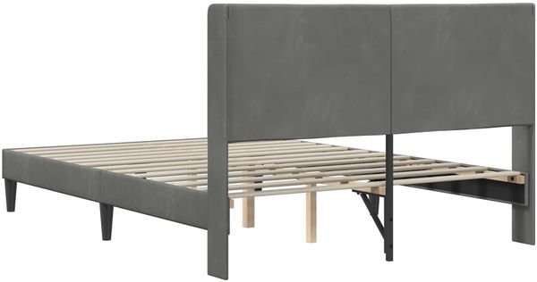vidaXL Bettrahmen mit Kopfteil Dunkelgrau 160 x 200 cm Samt 42027516 Bild 6