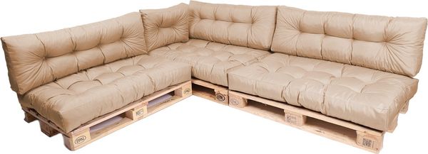 TexDeko Palettenkissen TexDeko Garden 7-TLG Palettenkissen-Set wasserabweisend gesteppt, 3x Palettenkissen (Sitzkissen) + 3x Rückenkissen + 1x Seitenkissen