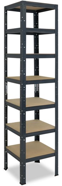 shelfplaza HOME 200x40x40 cm Schwerlastregal in anthrazit mit 7 Böden und 125 kg Traglast pro Boden