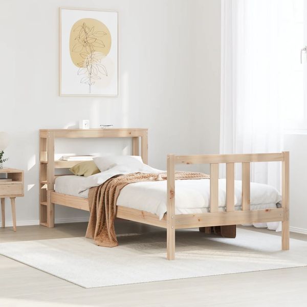 vidaXL Bettgestell mit Kopfteil ohne Matratze 75x190 cm 3305953
