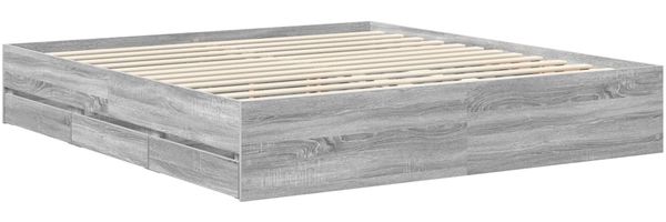 vidaXL Bettrahmen Graues Sonoma 180 x 200 cm Ingenieurs Holz 3413392 Bild 6