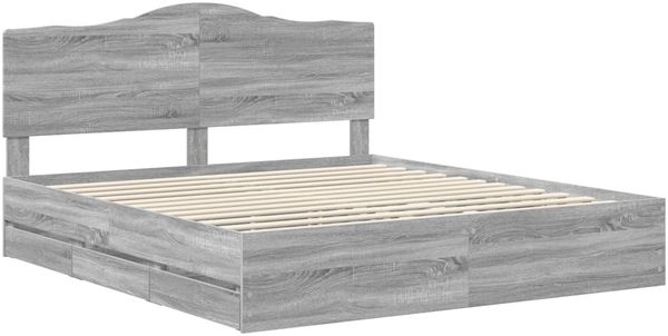 vidaXL Bettrahmen Graues Sonoma 180 x 200 cm Ingenieurs Holz 3413392 Bild 4