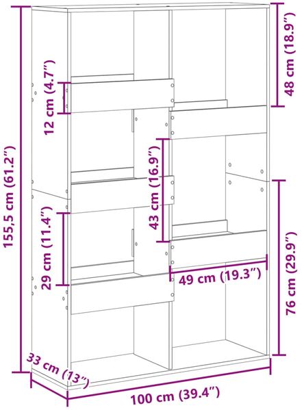 vidaXL Raumteiler Weiß 100x33x155,5 cm Holzwerkstoff 3309564 Bild 9