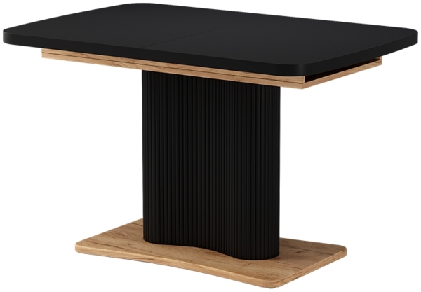 Esstisch Fenaro Schwarz/Eiche 120 x 80 cm ausziehbar Vicco