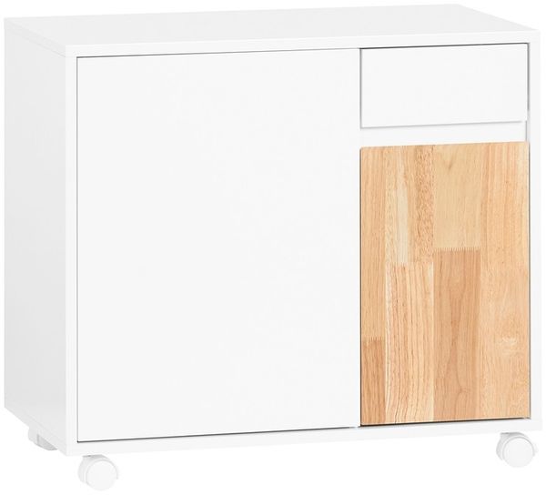 SoBuy ASK04-WN Schubladenschrank Büro, Spanplatte, Lackiert, Weiß, 65 x 58 x 35 cm