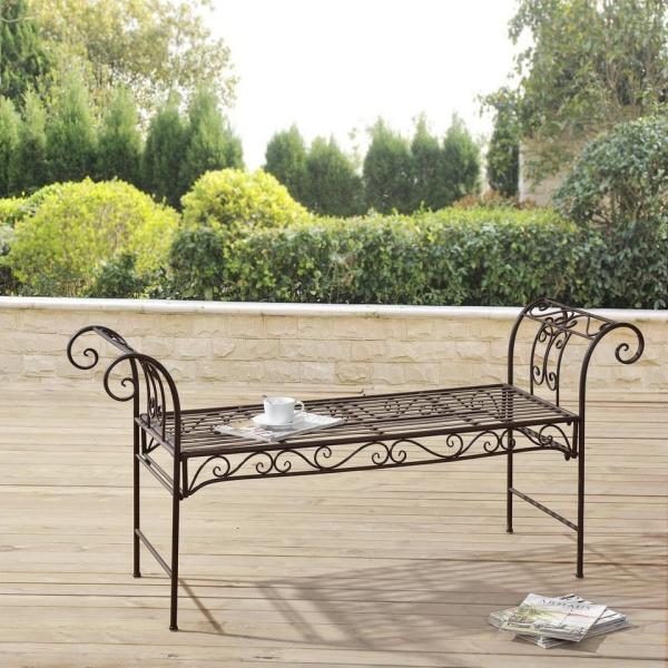 Gartenbank Cossila 70x147x46 cm Edelrost-Braun en. casa