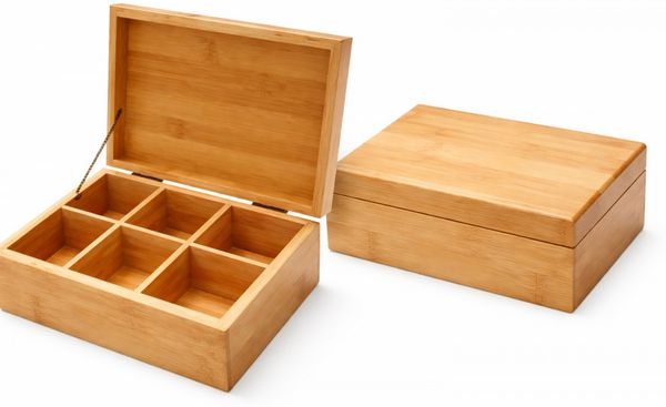 Teebox aus Holz mit 6 Fächern – Stilvolle Teekiste zur Aufbewahrung