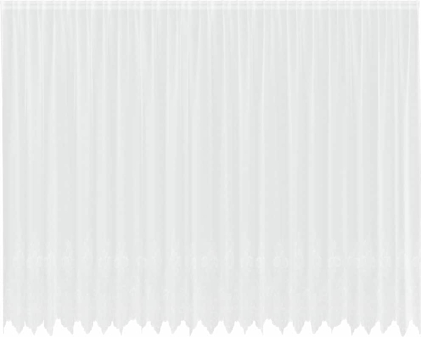 vidaXL Spitzenvorhang mit Vorhängen Floral Weiß 280 x 600 cm Polyester 4107941