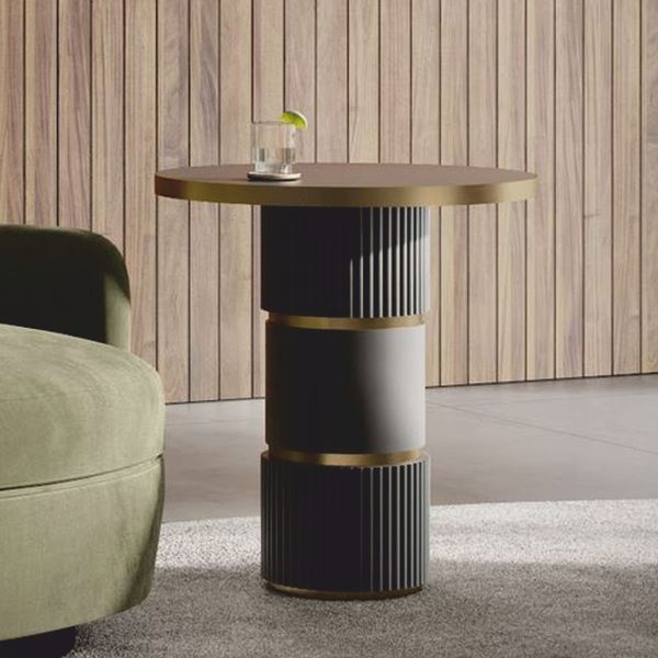Casa Padrino Luxus Beistelltisch Dunkelgrau / Messing H. 65 cm - Wohnzimmer & Hotel Möbel
