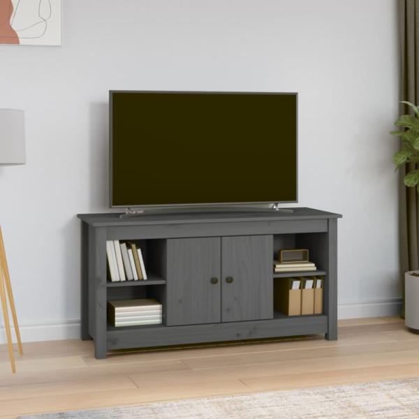 TV-Schrank Grau 103x36,5x52 cm Massivholz Kiefer [814576]