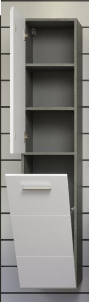 Badmöbel Set Riva weiß Hochglanz und Rauchsilber grau 130 cm Bild 3