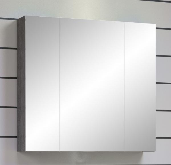 Badmöbel Set Riva weiß Hochglanz und Rauchsilber grau 130 cm Bild 9