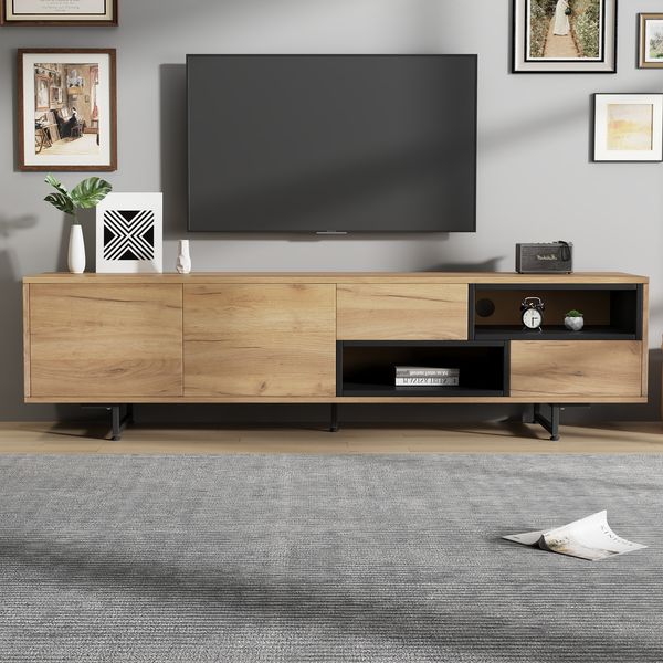 TV-Schränke 173x38x48 cm mit offener Ablage und Stauraum – eleganter Schrank aus Spanplatte