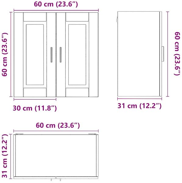 vidaXL Küchen-Hängeschrank Porto Weiß Holzwerkstoff 854057 Bild 11