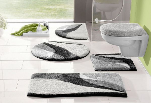 OTTO home Badematte Magnus, Badvorleger, Badezimmer Teppich, Höhe 20 mm, rutschhemmend beschichtet, schnell trocknend, strapazierfähig, Polyacryl, rund, mehrfarbig, Badteppich, Badematten auch als 2 teiliges Set & rund