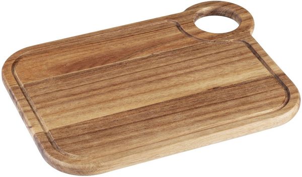 SCHÖNER WOHNEN-Kollektion Schneidebrett Acun, Massivholz, (1-St), Küchenbrett aus massivem Akazienholz, mit Griffloch und Saftrille