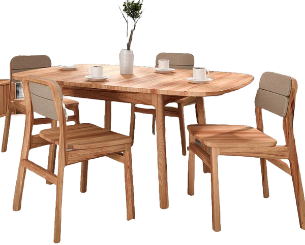 Esstisch Swig aus Kernbuche massiv geölt 100x150 Ausziehbar auf 190 cm Holzbeine