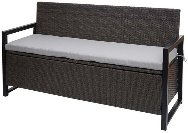 MCW Sitzbank MCW-F39-3, Staufach inkl. wasserabweisendem Bezug, Kissenbezug mit Reißverschluss