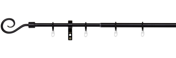 ondeco Gardinenstange Teleskopgarnitur Hook, Ø 16 mm, 1-läufig, ausziehbar, Bohren, verschraubt, Metall